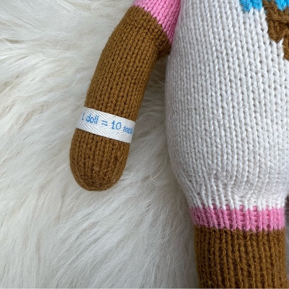 Brown and Pink Willow the Deer Cuddle and Kind Knitted Deer Plush Toy - Picture 3 of 14